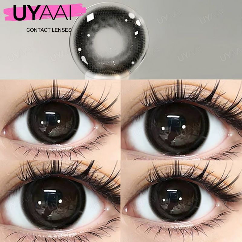 [องศา -0.00 ~ -8.00] Uyaai คอนเทคเลนส์สีดํา -0.00~-8.00 องศา คอนแทคเลนส์รายปี คอนเทคเลนส์ตาโต 14.5 มม.