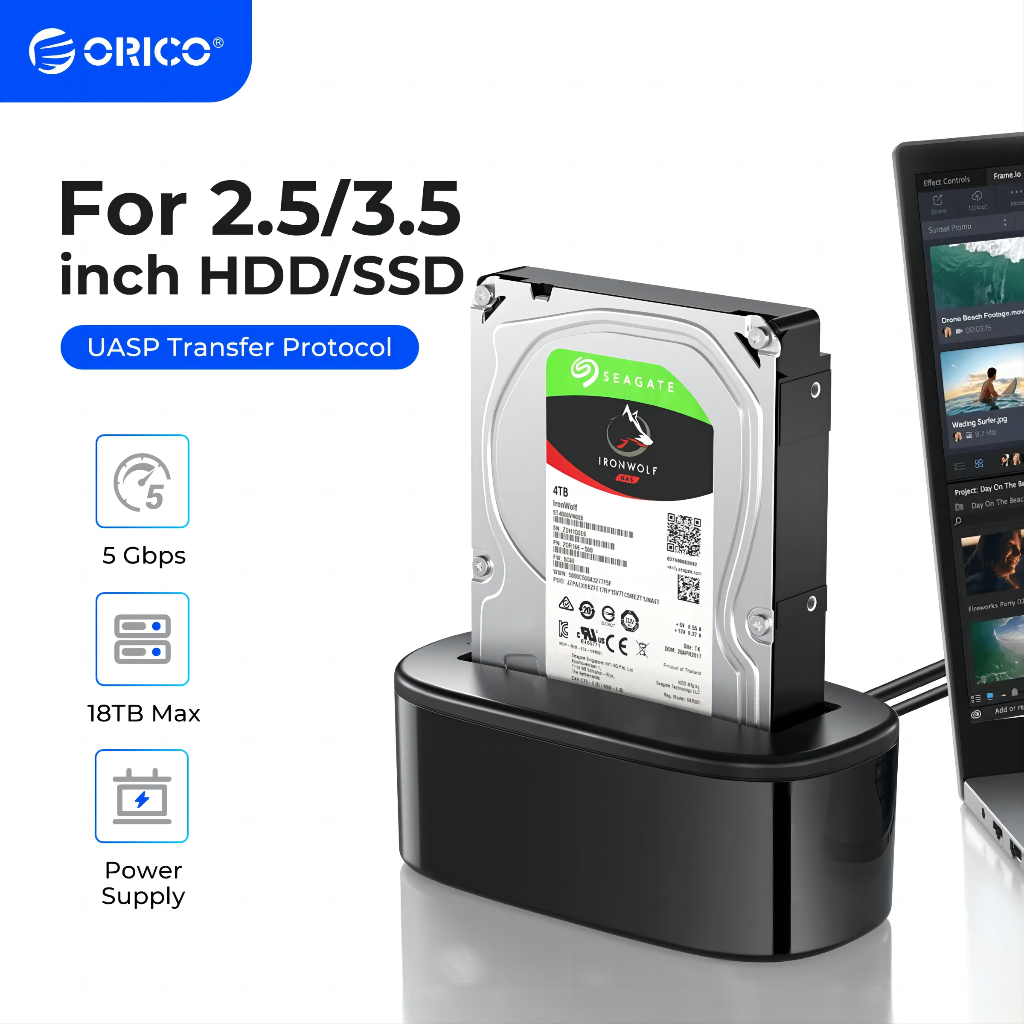 ORICO HDD Docking Station USB3.0 รองรับ 18TB HDD SSD(6218US3)