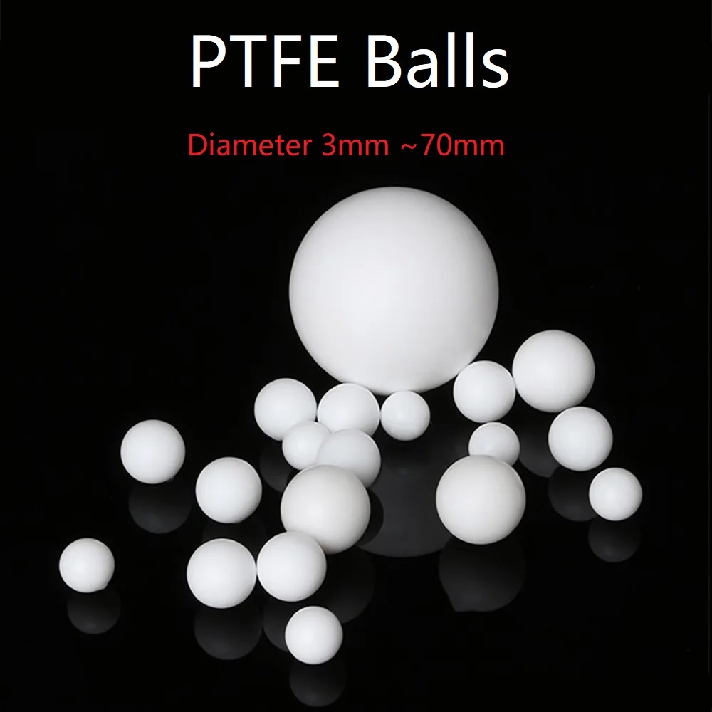 PTFE Balls White Solid Plastic F4 Ball Rolling Bead Diameter 3mm ~ 63mm Electrical Insulation Bearings Sealing Corrosion Resistance ลูกปืนซีลพลาสติก เส้นผ่าศูนย์กลาง สีขาว
