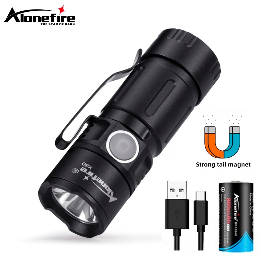 Alonefire X30 XPG ไฟฉาย Led สว่างมาก ขนาดเล็ก ชาร์จ Usb 500 ลูเมน แบบพกพา แม่เหล็กดูด ไฟฉายกลางแจ้ง สําหรับตั้งแคมป์ ท่องเที่ยว