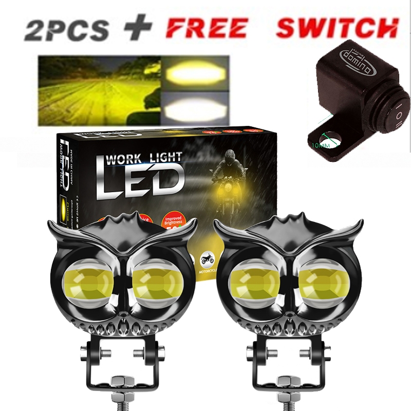 ไฟสปอตไลท์ LED รูปนกฮูก สีโปร่งใส สําหรับรถจักรยานยนต์ จํานวน 1 ชิ้น