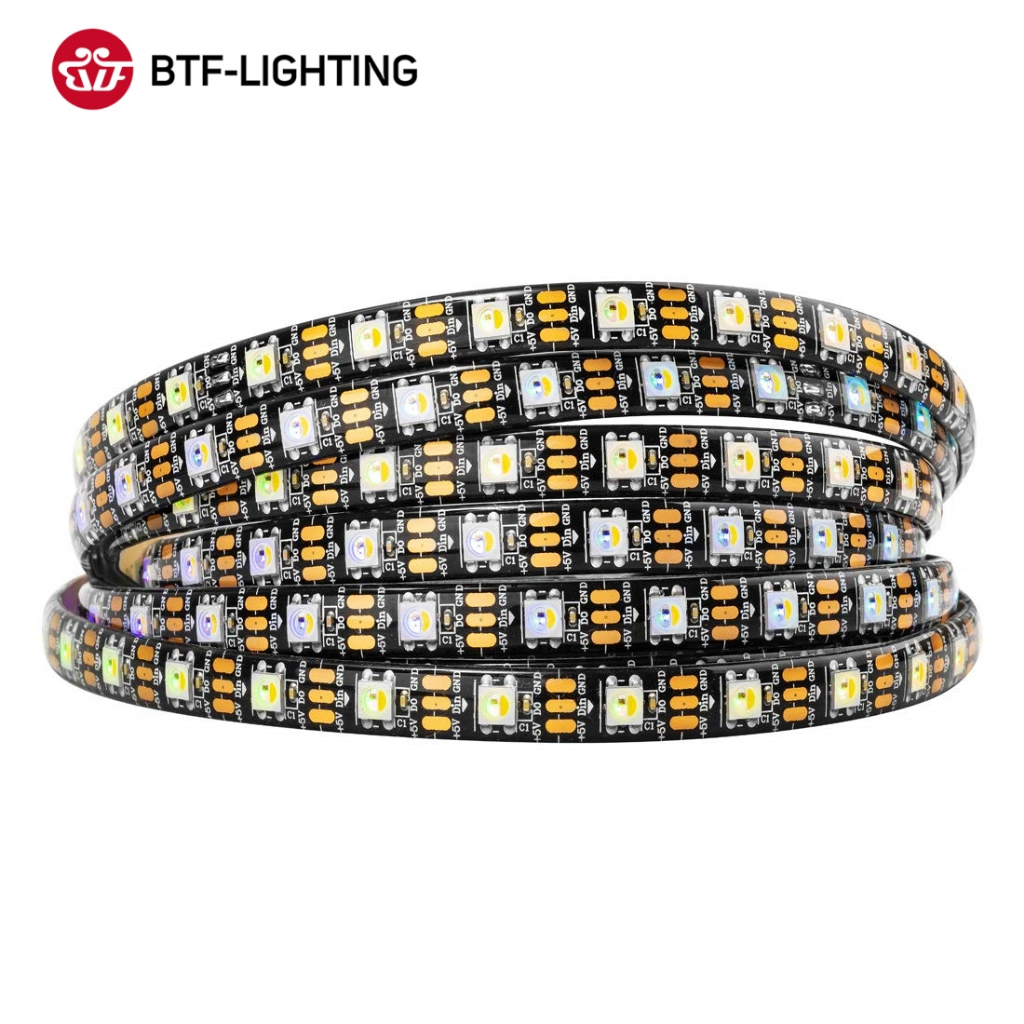 BTF-LIGHTING แถบแสง LED RGBW SK6812 60LEDs/m. RGB+3000K 4000K 6000K สีรุ้ง สําหรับตกแต่งภายในรถยนต์ 