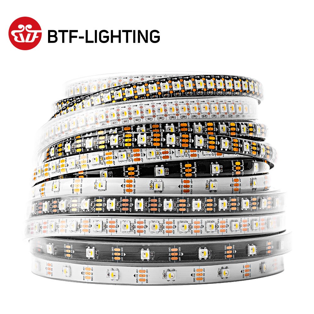 BTF-LIGHTING 30LEDs/m SK6812 RGBW IC แถบไฟ LED ที่อยู่อิสระ LED RGB+3000K/4000K/6000K DC5V