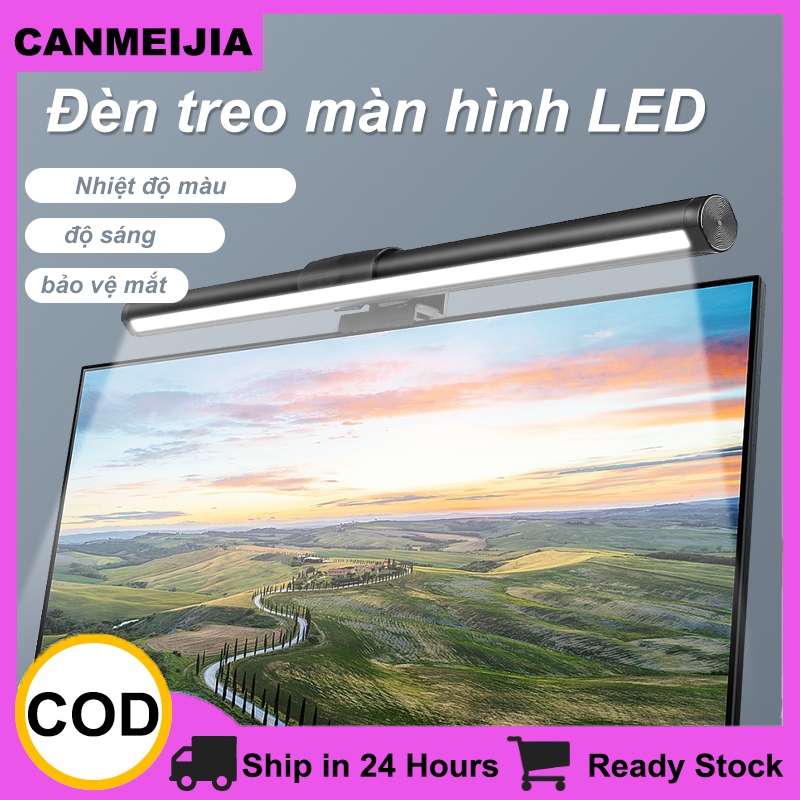 CANMEIJIA LED คอมพิวเตอร์หน้าจอแขวน Light Bar 3 สีโค้งตารางโคมไฟอ่านหนังสือ Stepless Dimming RGB PC แล็ปท็อปหน้าจอสําหรับเกมสํานักงาน