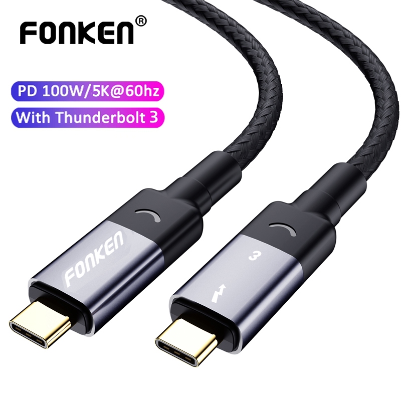 【Clearance】FONKEN สายเคเบิล Type-C Thunderbolt 3 40gbps สําหรับ 3 Dock Station Thunderbolt 3 Male to