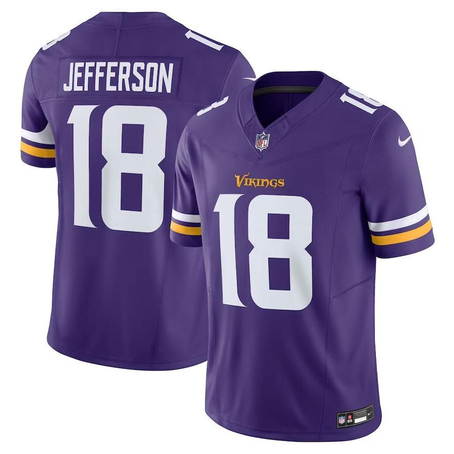เสื้อฟุตบอลชาย 2023-24NFL Minnesota Vikings Justin Jefferson สีม่วง
