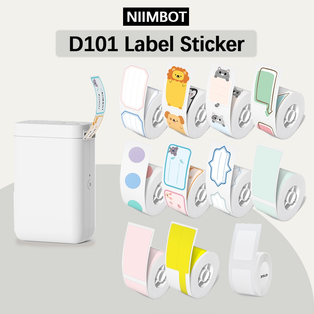 Niimbot D101 สติกเกอร์ฉลาก กันน้ํา หลายขนาด สําหรับเครื่องพิมพ์ฉลากบลูทูธ Niimbot