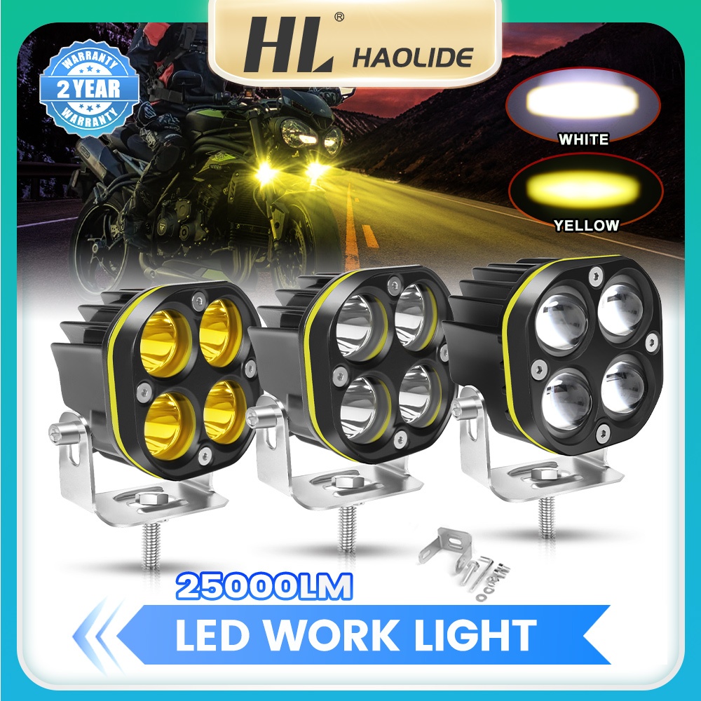 Hl ไฟสปอตไลท์ LED 100W 12D 10000LM 12V 24V 3 นิ้ว สีขาว เหลือง สําหรับรถยนต์ รถบรรทุก รถจักรยานยนต์