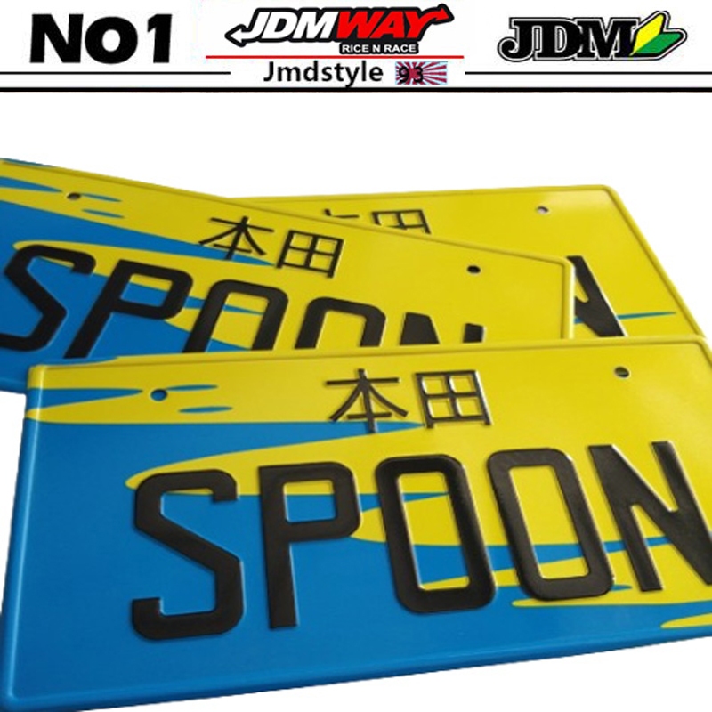 Jdm ช้อนป้ายทะเบียนรถยนต์ อลูมิเนียม สไตล์ญี่ปุ่น อุปกรณ์เสริม สําหรับป้ายทะเบียนรถแข่ง 1 ชิ้น