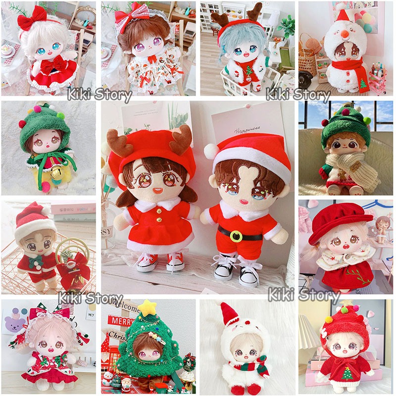ของแท้ เสื้อผ้าตุ๊กตา ผ้าฝ้าย 20 ซม. ลายซานตาคลอส สโนว์แมน สีแดง แบบเปลี่ยน สําหรับแต่งคอสเพลย์ ของขวัญ