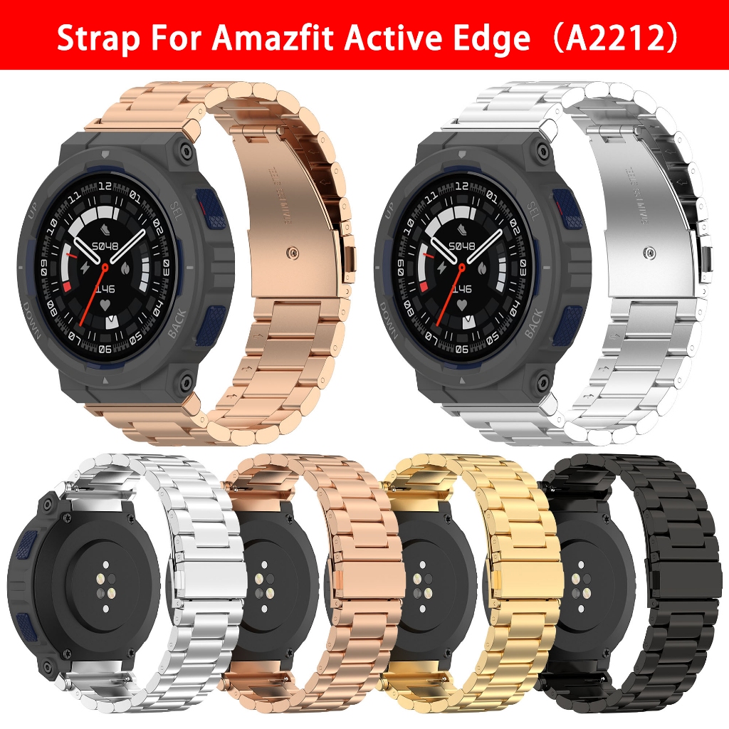 สําหรับ Amazfit Active Edge (A22122-9, สแตนเลสสตีลสายคล ้ องคอ Huami Amazfit Active Edge A2212, สามส