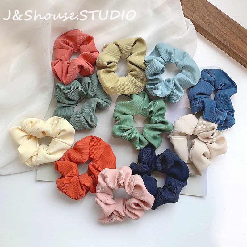 Kf193 สาวเกาหลี ยางรัดผม minimalist basic simple retro elastic vintage hair tie ผู้หญิงอุปกรณ์เสริม