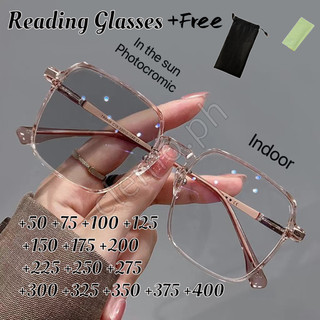 Reading Glasses Photochromic Anti Radiation Eyeglasses with Grade for Women men +50 +75 +100 +125 +150 +175 +200 +225 +250 +275 +300 +325 +350 +375 +400 Anti Blue light Glasses for Farsighted