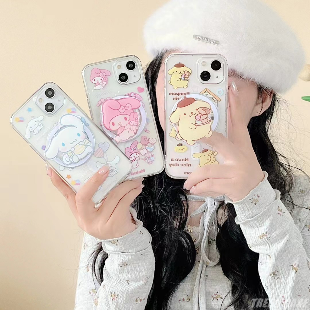 การ์ตูนวงเล็บแม่เหล็กเคสโทรศัพท์สําหรับ ไอโฟน 15 14 13 12 11 มือโปร สูงสุด กันชนกันกระแทกอะคริลิคกลับปกอ่อน – โปรปัง