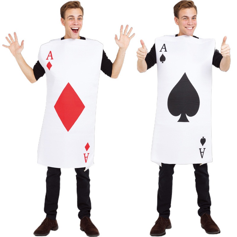 เครื่องแต่งกายคอสเพลย์ โป๊กเกอร์ Ace of Diamonds Ace of Spade สําหรับปาร์ตี้ฮาโลวีน