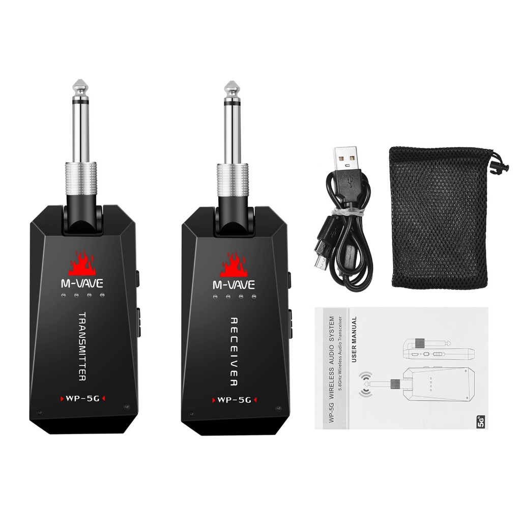 Meily_fun M-VAVE WP-5G เครื่องส่งสัญญาณเสียง และตัวรับสัญญาณ ISM ไร้สาย 5.8G อุปกรณ์เสริม สําหรับกีต