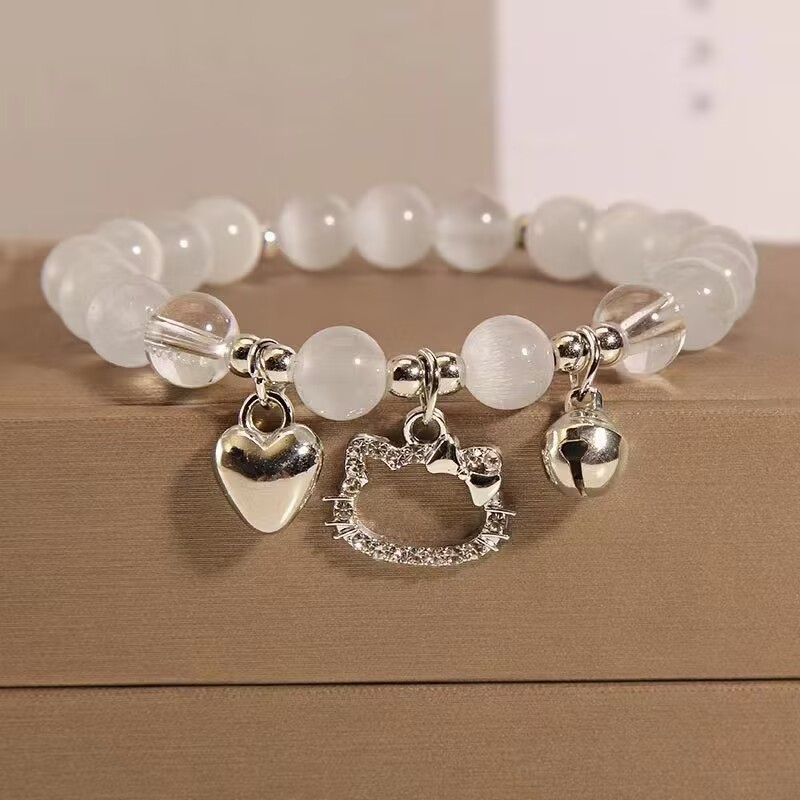 Kt สร้อยข้อมือ ประดับลูกปัด กระดิ่ง แฮนด์เมด DIY สําหรับเพื่อน นักเรียน ของขวัญ