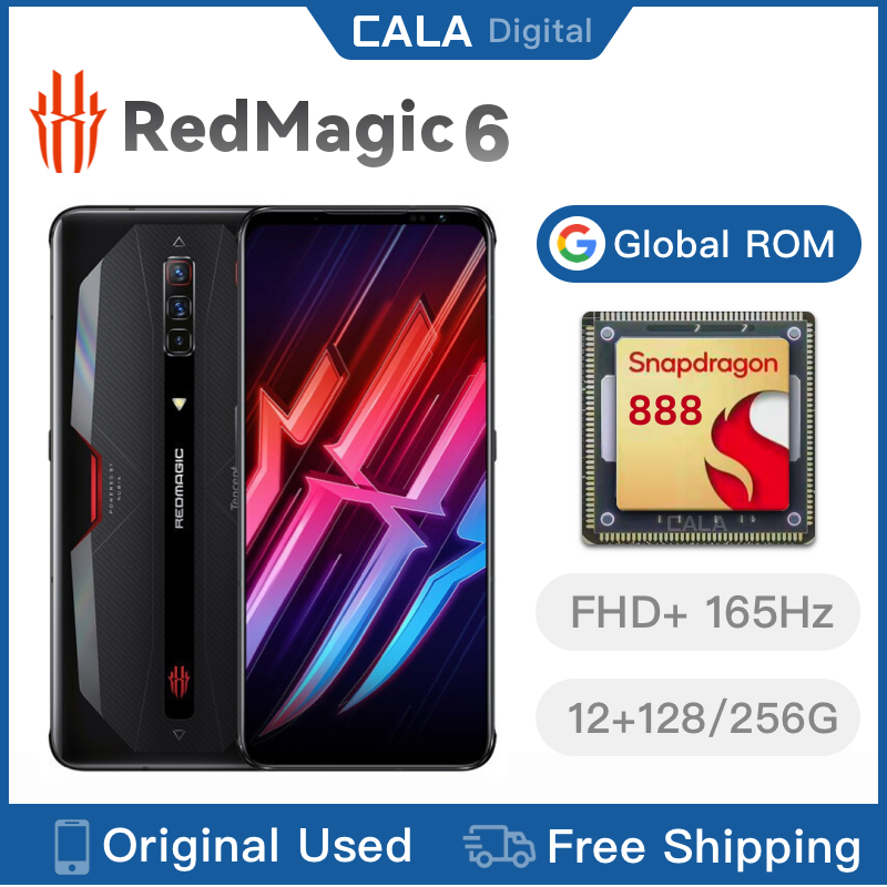 【Global Rom】ของแท้ โทรศัพท์มือถือเล่นเกม FHD 6/7 Snapdragon888 8Gen1 Nubia 6.8 นิ้ว และ 165Hz สีแดง สําหรับเล่นเกม