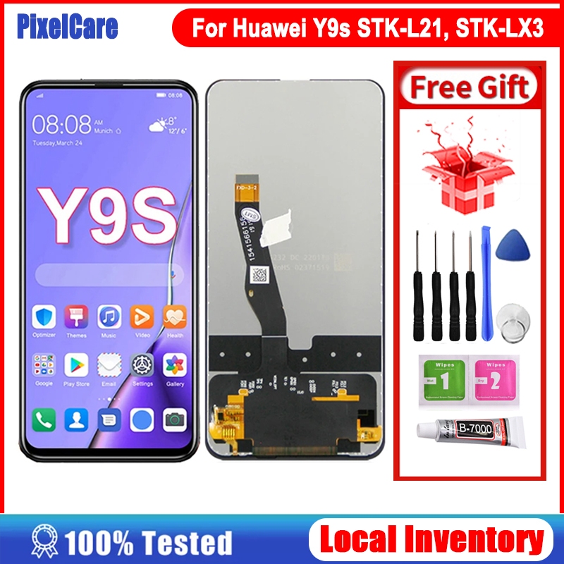 Lcd กรอบสําหรับ Huawei Y9S STK-L21, STK-LX3, STK-L22 จอแสดงผล LCD Touch Screen Digitizer Assembly Re