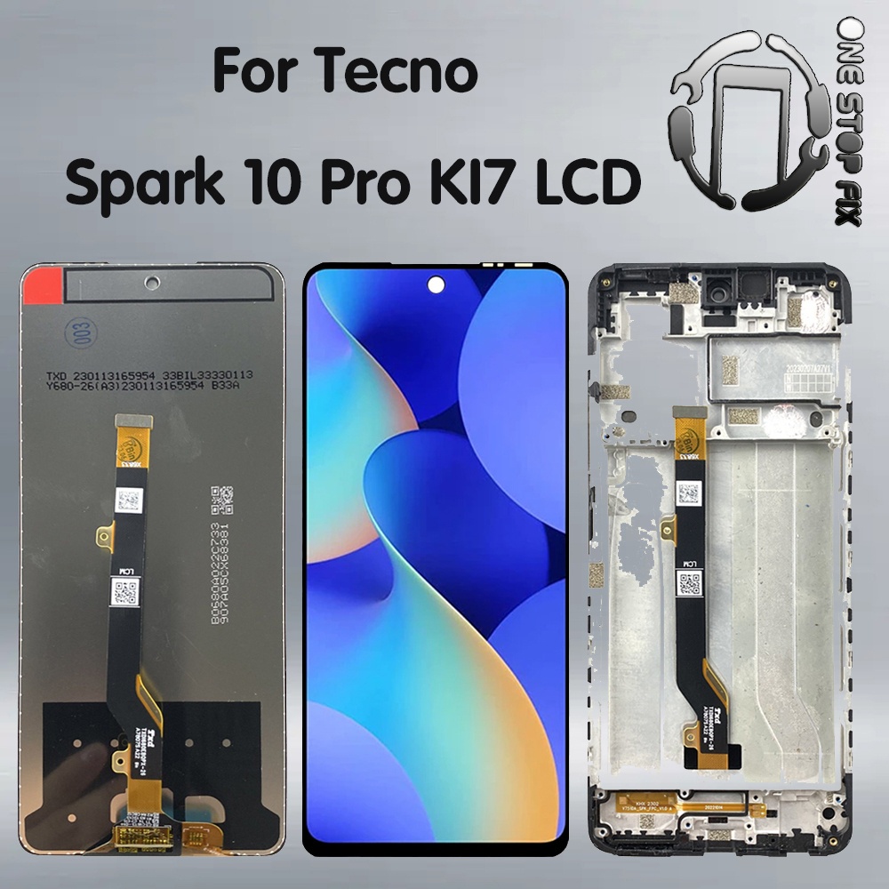 อะไหล่หน้าจอสัมผัส LCD 6.5 นิ้ว สําหรับ Tecno Spark 10 Pro Tecno Spark 10 Pro LCD KI7