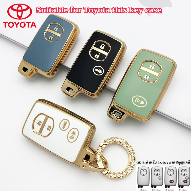 เคสรีโมตกุญแจรถยนต์ โลหะผสม สําหรับ Toyota RAV4 Crown Hilux Fortuner Camry Land Cruiser Prado