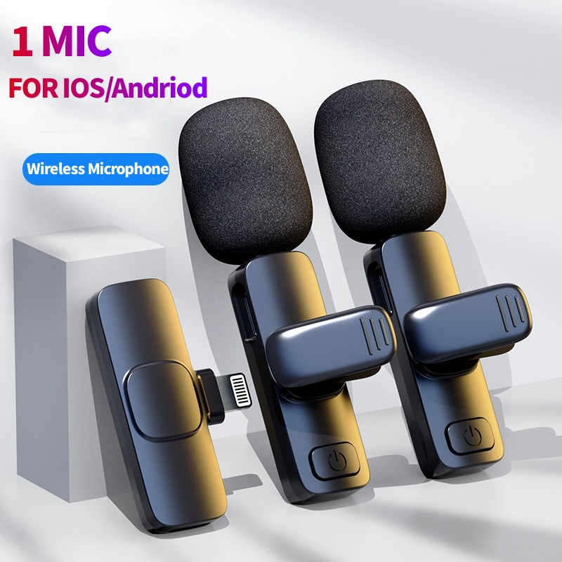 K9 ไมโครโฟนไร้สาย สําหรับ iphone /andriod Lavalier ไมโครโฟนไลฟ์สด Vlogging ไมโครโฟนสําหรับการสัมภาษณ์การเข้ารหัสวิดีโอ
