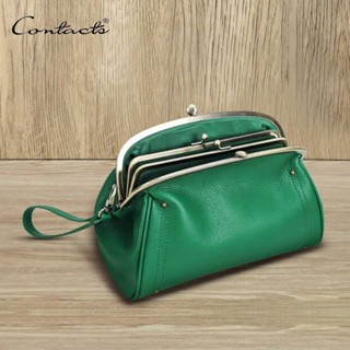 CONTACT'S กระเป๋าสตางค์ หนังแท้ ใบยาว จุของได้เยอะ หรูหรา ใส…