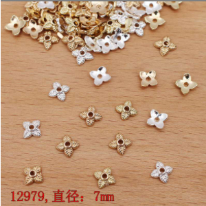 [7 มม.] อุปกรณ์เสริมลูกปัด รูปใบโคลเวอร์สี่แฉก แฮนด์เมด DIY