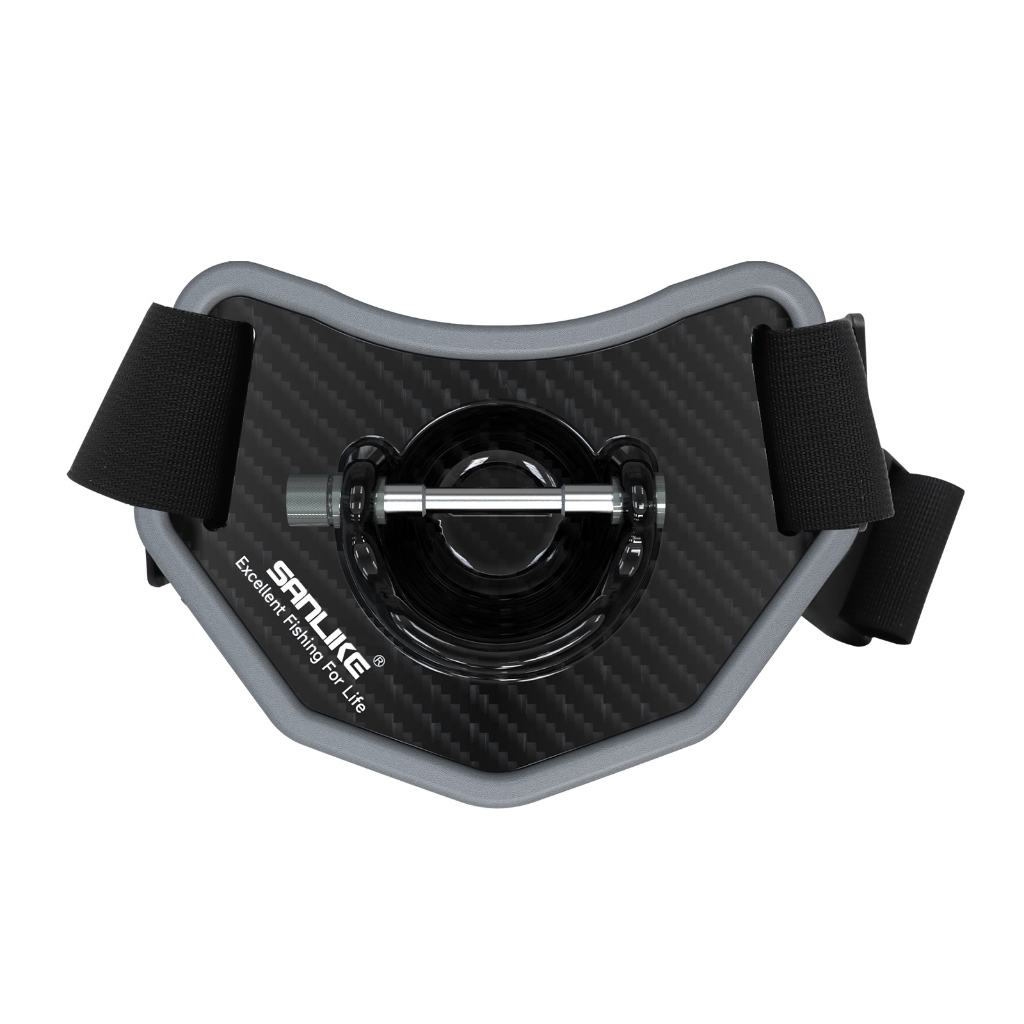 Sanlike ตกปลาเข็มขัด Rod Holder อลูมิเนียมเข็มขัดต่อสู้ - ปรับคาร์บอนไฟเบอร์เอวเข็มขัดต่อสู้ Rod เข็มขัด Stand-up Gimbal เบาะ