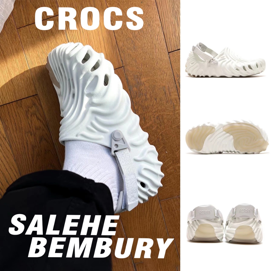 [🔥50%OFF·Sale] Salehe Bembury x Crocs Pollex Clog รองเท้าแตะลําลองแฟชั่น เหมาะกับการเล่นกีฬา สําหรับผู้ชาย ผู้หญิง สีขาว