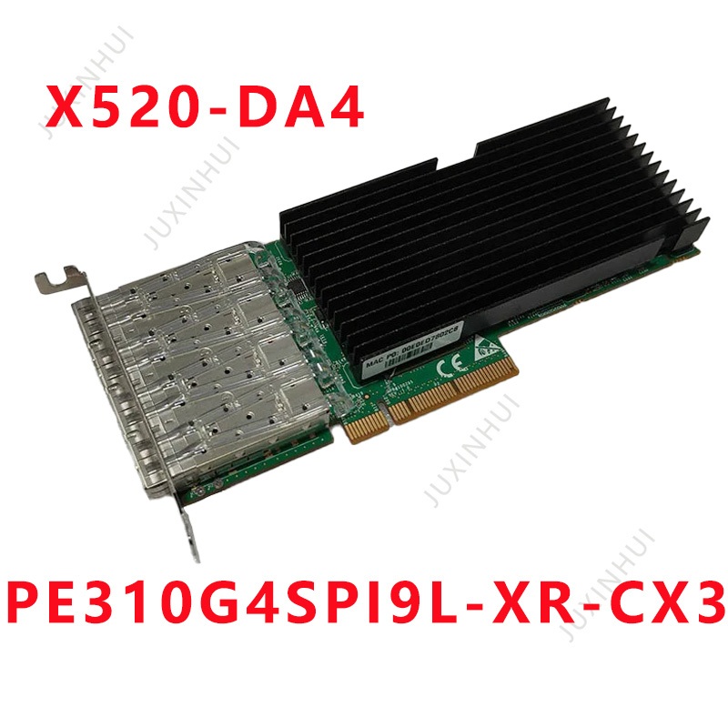 Intel X520-DA4 PE310G4SPI9L-XR-CX3 82599ES X520-DA4 PE310G4SPI9LB-XR สี่ 10 การ์ดอีเธอร์เน็ตกิกะบิต 