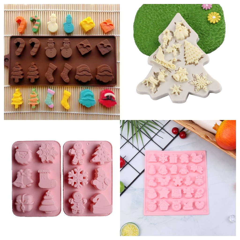Myoloy แม่พิมพ์ซิลิโคน ลายคริสต์มาส 25 ช่อง ไม่ติดผิว สําหรับทําเบเกอรี่ Diy 1 ชิ้น