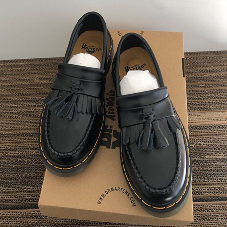 [คุณภาพสูง 100%] dr Martens รองเท้าหนังแท้พู่รองเท้า Lefour สบายเท้าเหยียบรองเท้าทำงาน zbd1 CNOI YG0W