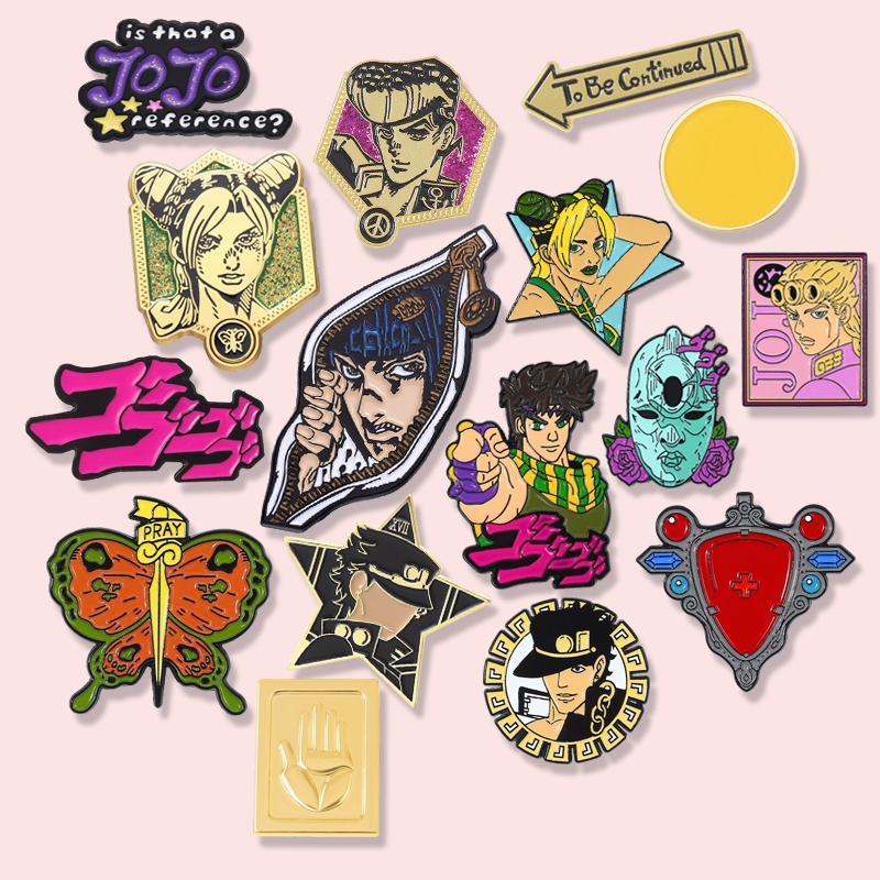 เข็มกลัดโลหะ รูปการ์ตูนแอนิเมชั่น JOJO ของขวัญสําหรับเพื่อน