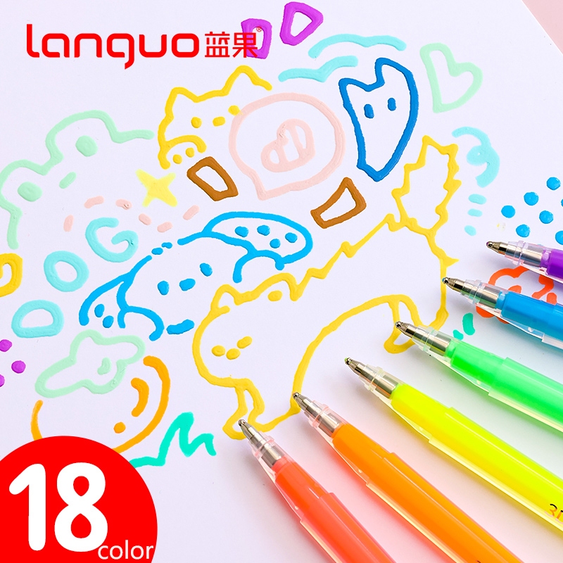 Languo 6 สี 3D กันน้ํา jelly Highlighter DIY Graffiti Marker ปากกา 3D jelly ปากกาสําหรับเล็บ/แก้ว/เซรามิค/ภาพ