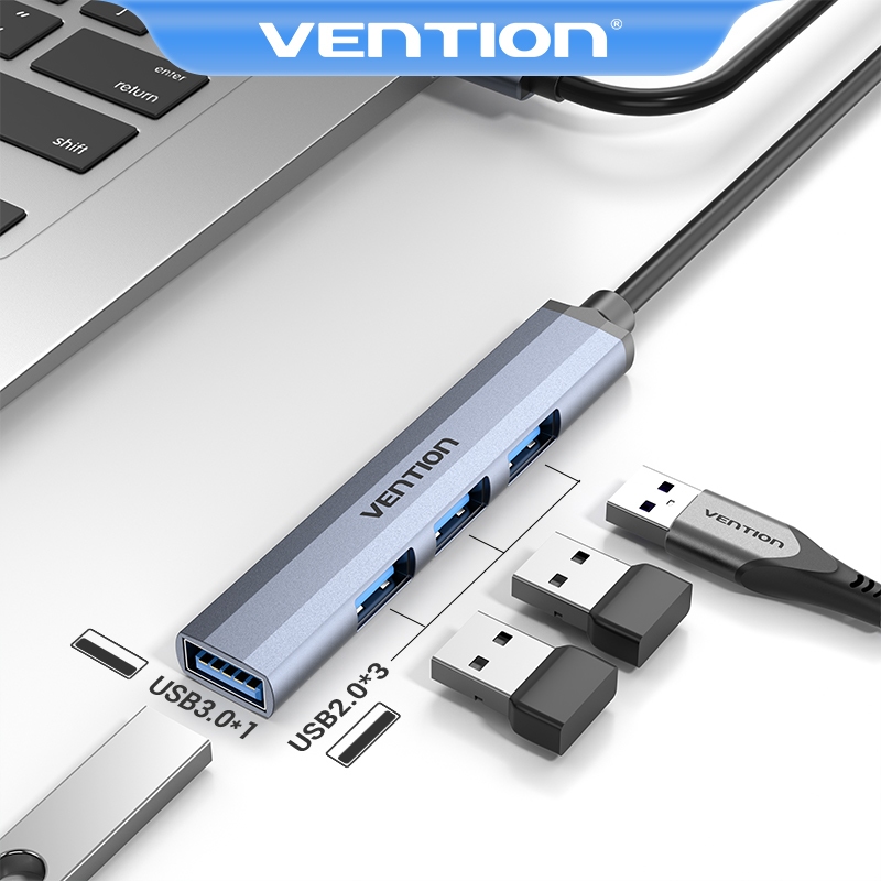 Vention อะแดปเตอร์ฮับ USB 3.0 2.0 4 in 1 5Gbps ขนาดเล็ก สําหรับ MacBook Pro Air PC