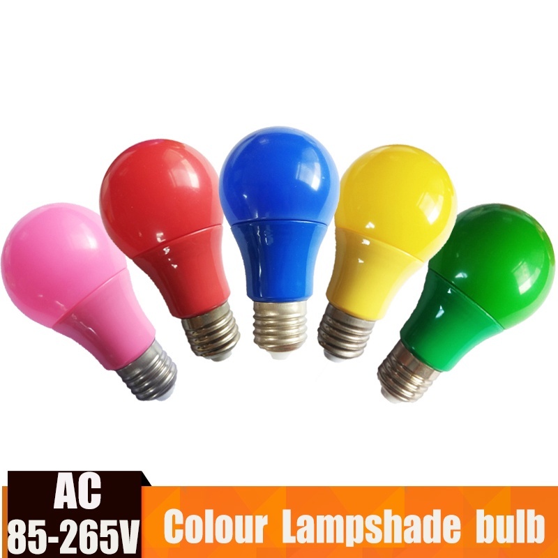 หลอดไฟ LED E27 ประหยัดพลังงาน ตกแต่งโต๊ะ พร้อมไฟสีแดง ม่วง เหลือง เขียว ฟ้า