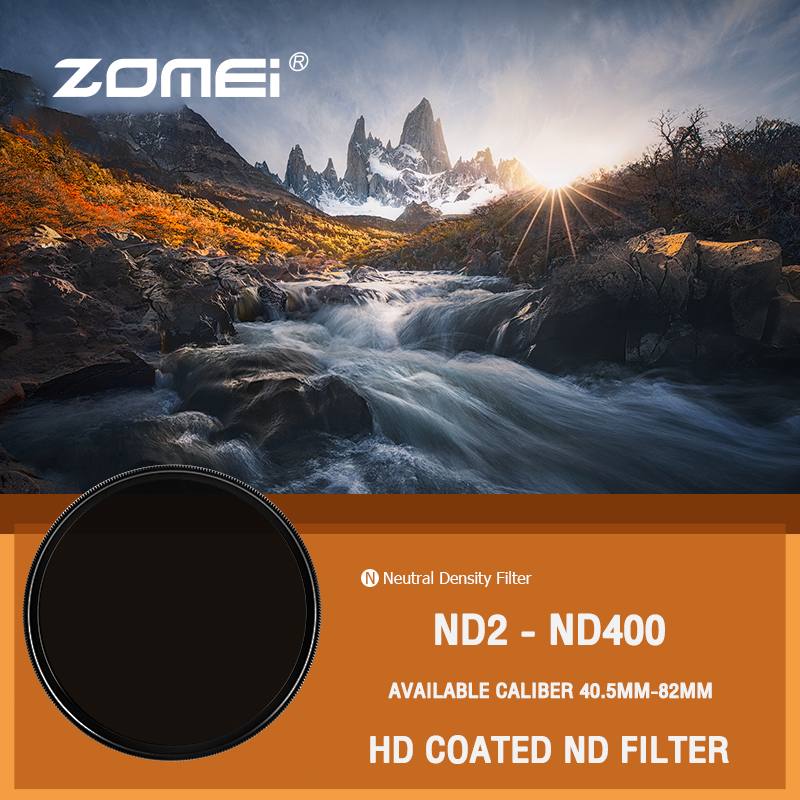 【ร้านค้าท้องถิ่น】เลนส์ซีรีส์ ZOMEI ND2 ~ ND400 nd filter ไม่มีการเบี่ยงเบนสี ไม่มีความหนาแน่นเป็นกลางมุมมืด Lens Filter filter camera filters accessories cpl lens filter