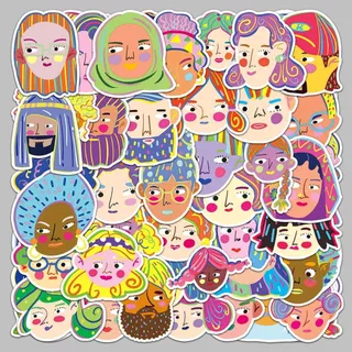50 ชิ้นตลกการ์ตูนมือวาด Graffiti Emoji สติกเกอร์แฟชั่นสติกเกอร์กันน้ําสําหรับโทรศัพท์แล็ปท็อปสเก็ตบอร์ด Creative Graffiti รถมอเตอร์สติกเกอร์