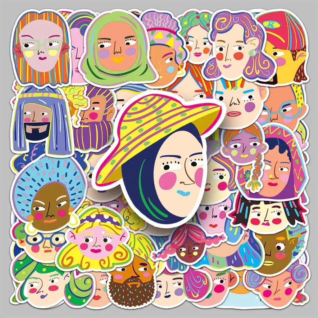 50 ชิ้นตลกการ์ตูนมือวาด Graffiti Emoji สติกเกอร์แฟชั่นสติกเกอร์กันน้ําสําหรับโทรศัพท์แล็ปท็อปสเก็ตบอร์ด Creative Graffiti รถมอเตอร์สติกเกอร์