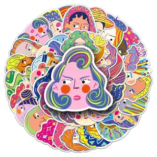50 ชิ้นตลกการ์ตูนมือวาด Graffiti Emoji สติกเกอร์แฟชั่นสติกเกอร์กันน้ําสําหรับโทรศัพท์แล็ปท็อปสเก็ตบอร์ด Creative Graffiti รถมอเตอร์สติกเกอร์