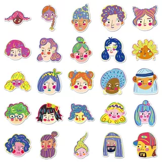 50 ชิ้นตลกการ์ตูนมือวาด Graffiti Emoji สติกเกอร์แฟชั่นสติกเกอร์กันน้ําสําหรับโทรศัพท์แล็ปท็อปสเก็ตบอร์ด Creative Graffiti รถมอเตอร์สติกเกอร์