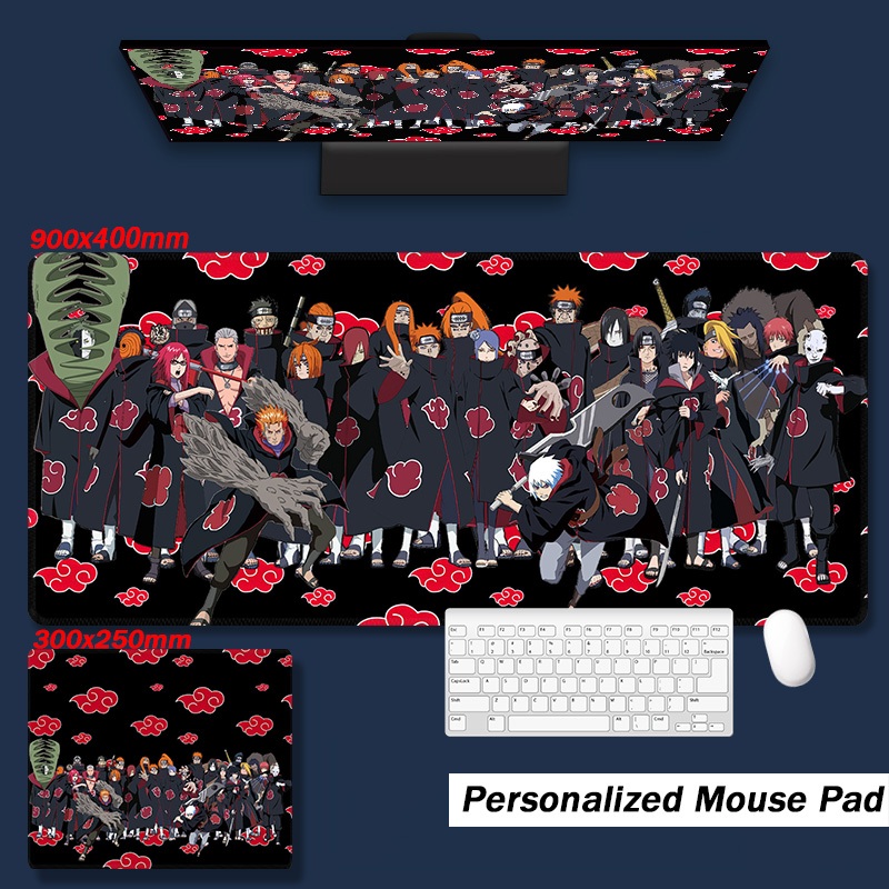 แผ่นรองเมาส์ ลายการ์ตูนนารูโตะ Akatsuki | แผ่นรองเมาส์เล่นเกม แบบขยาย | รองเท้ากันลื่น กันน้ํา | แผ่นรองเมาส์ ขนาดใหญ่ | 900x400 มม | ผ้าปูโต๊ะ