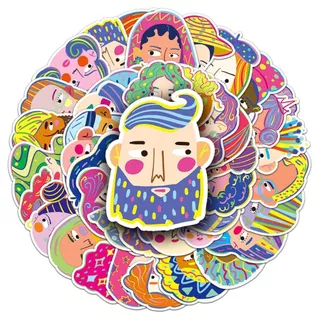 50 ชิ้นตลกการ์ตูนมือวาด Graffiti Emoji สติกเกอร์แฟชั่นสติกเกอร์กันน้ําสําหรับโทรศัพท์แล็ปท็อปสเก็ตบอร์ด Creative Graffiti รถมอเตอร์สติกเกอร์