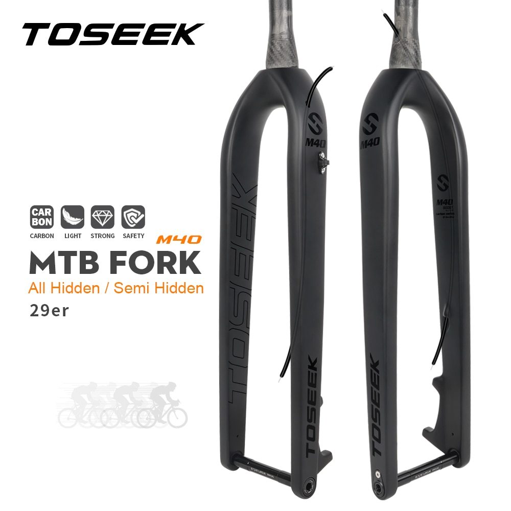 Toseek MTB Thru เพลาส้อม 15*110 มม.คาร์บอนไฟเบอร์จักรยานส้อมด้านหน้า 27.5" ยากจักรยานส้อมเรียวหลอดคาร์บอน Boost ส้อม