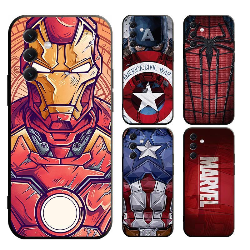เคส Samsung A06 A16 A55 A35 A15 A25 A05 A05S M15 M14 4G 5G Prime โทรศัพท์มือถือแบบนิ่ม ลายไอรอนแมน กัปตันอเมริกา สําหรับ