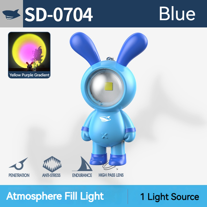 Smiling Shark SD0704พวงกุญแจจี้, ไฟฉายถ่ายภาพ, ไล่ระดับสีเหลืองสีม่วง, ภาพพระอาทิตย์ตกดิน ,แสงเติมบรรยากาศ, แบบพกพา อเนกประสงค์ สร้างสรรค์ ไฟกลางคืนขนาดเล็ก