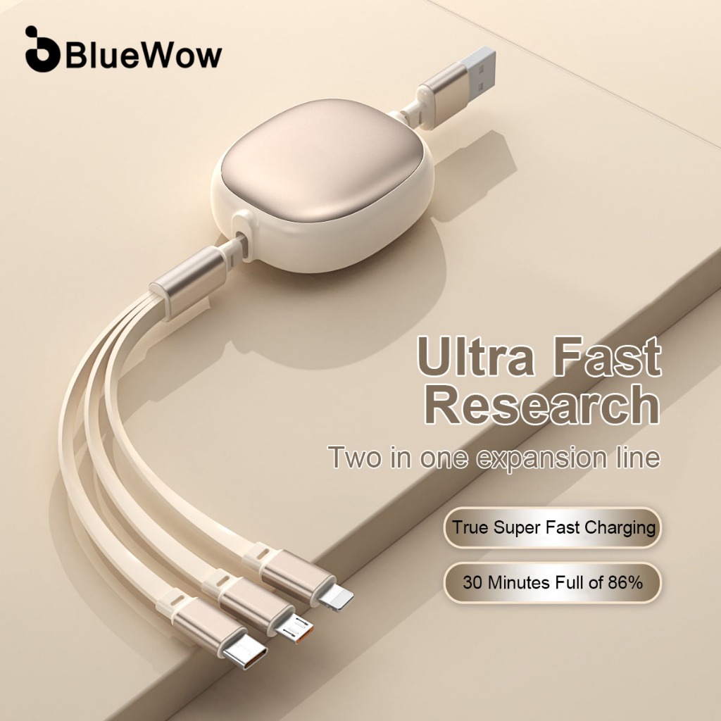 3 in 1 สายชาร์จข้อมูลดิจิทัล 1.2 เมตร ชาร์จเร็ว สําหรับ Apple Android