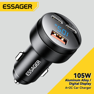 Essager อุปกรณ์ชาร์จโทรศัพท์มือถือ 105W 2Type C Usb Fsat Charg สําหรับ PPS PD QC ในรถยนต์