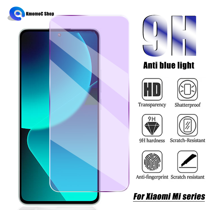 ฟิล์มกระจกถนอมสายตา ป้องกันแสงสีฟ้า สำหรับ Xiaomi Redmi C65 Mi 14 13 13t Poco F6 X6 M6 C65 C55 X4 M5 M5s M4 GT F5 F4 5G C40 X3 GT Nfc M3 F2 Pocophone F1 12 11 Lite 5G Ne 12T 11T 9 9t 10t 4G Pro